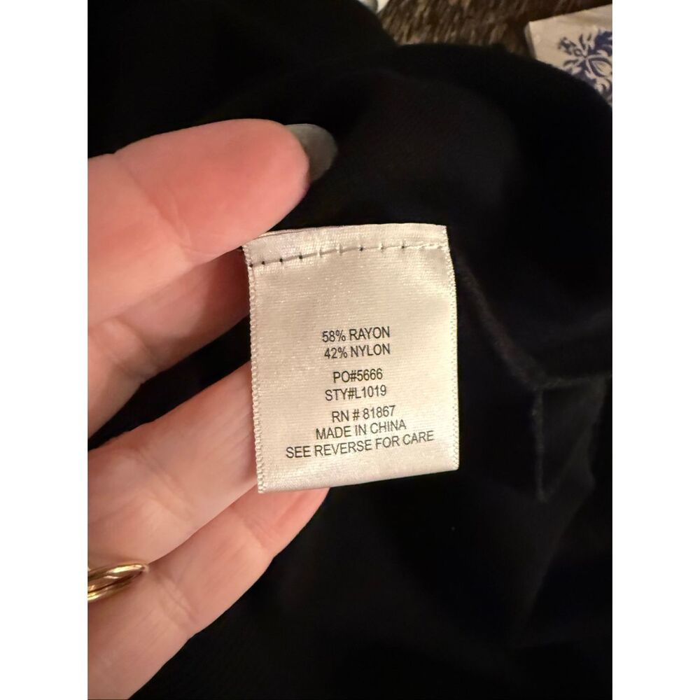 Olivia Sky Black Shoulder Slit Silver Embellished Sweater sz 1X NWT - Picture 8 of 8